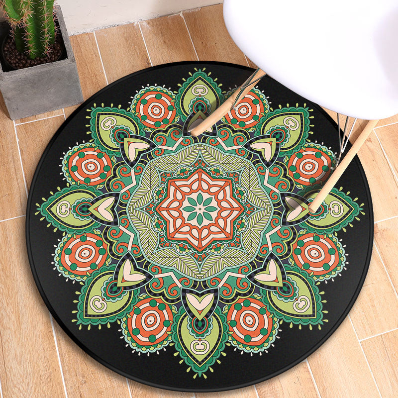 BowLift | Turkish blooming flower carpet multicolored polypropylene carpet machine washable pet friendly non-slip back rug for the door