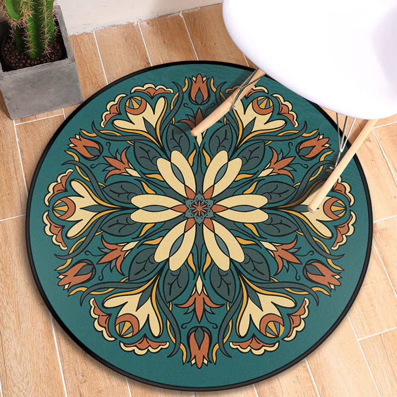 BowLift | Turkish blooming flower carpet multicolored polypropylene carpet machine washable pet friendly non-slip back rug for the door