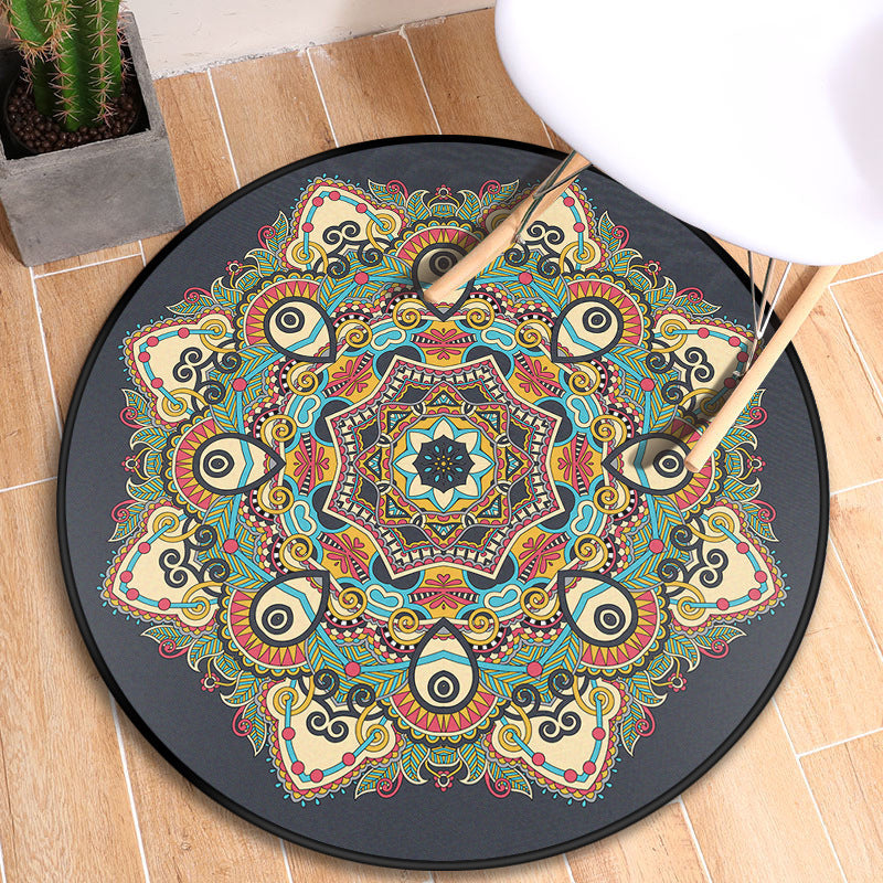BowLift | Turkish blooming flower carpet multicolored polypropylene carpet machine washable pet friendly non-slip back rug for the door
