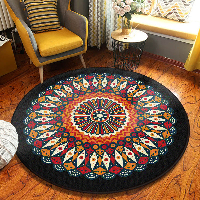 BowLift | Decorative Kaleidoscope Carpet Colorful Turkish Carpet Polyester Washable Stain Resistant Non-Slip Back Carpet for the Living Room