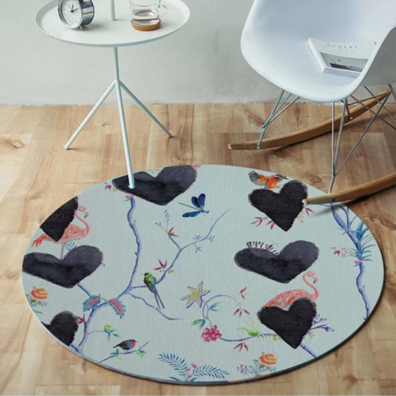 BowLift | Stylish Multicolored Persian Rug Polyester Flower Pattern Rug Washable Non-Slip Pet-Friendly Rug for Home