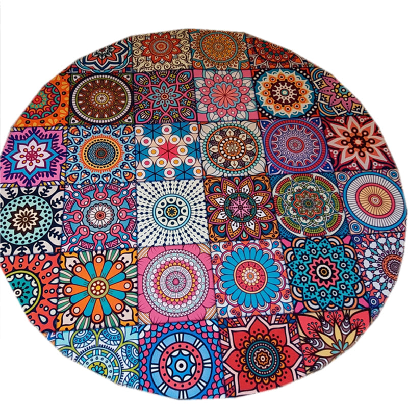 BowLift | Stylish Multicolored Persian Rug Polyester Flower Pattern Rug Washable Non-Slip Pet-Friendly Rug for Home