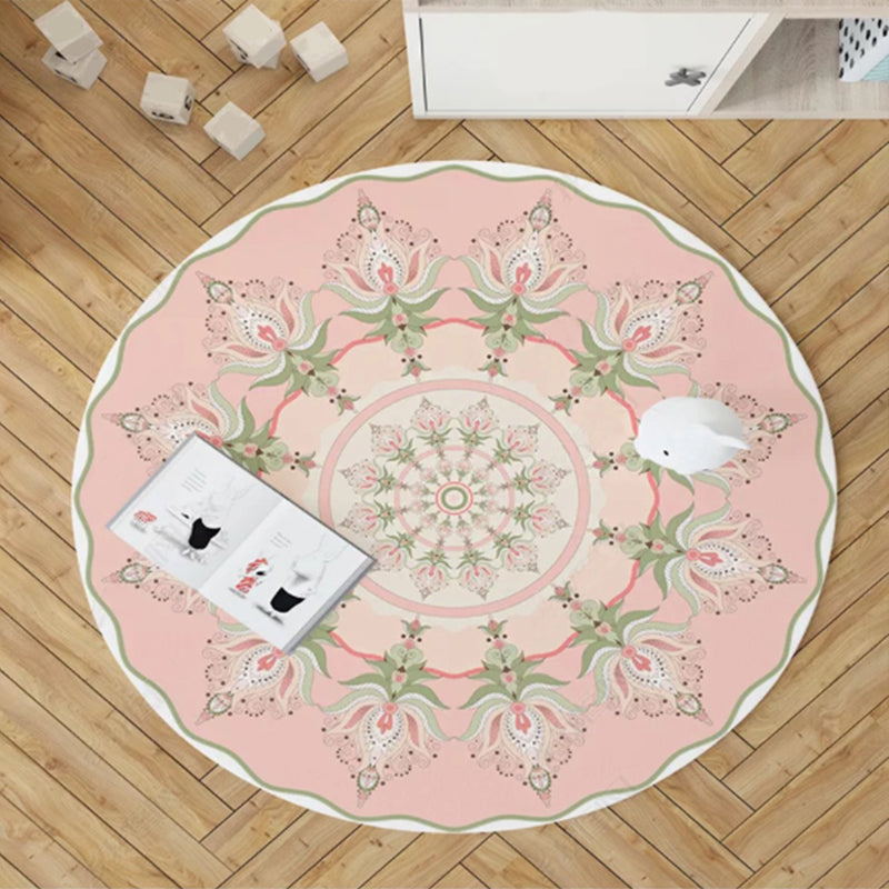 BowLift | Stylish Multicolored Persian Rug Polyester Flower Pattern Rug Washable Non-Slip Pet-Friendly Rug for Home