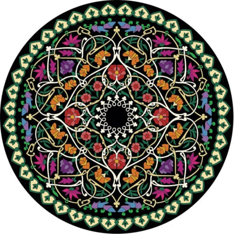 BowLift | Stylish Multicolored Persian Rug Polyester Flower Pattern Rug Washable Non-Slip Pet-Friendly Rug for Home