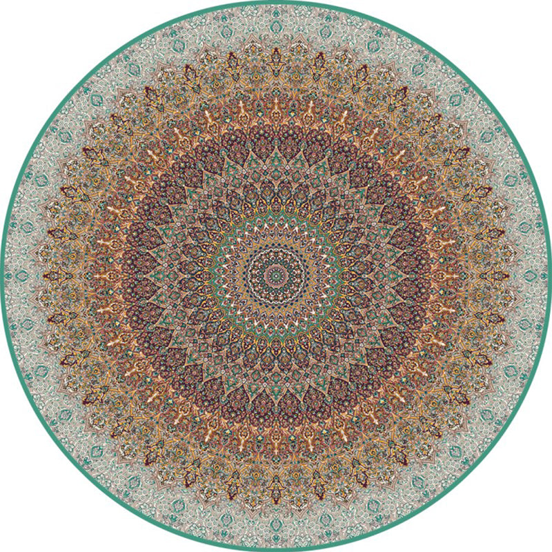 BowLift | Stylish Multicolored Persian Rug Polyester Flower Pattern Rug Washable Non-Slip Pet-Friendly Rug for Home