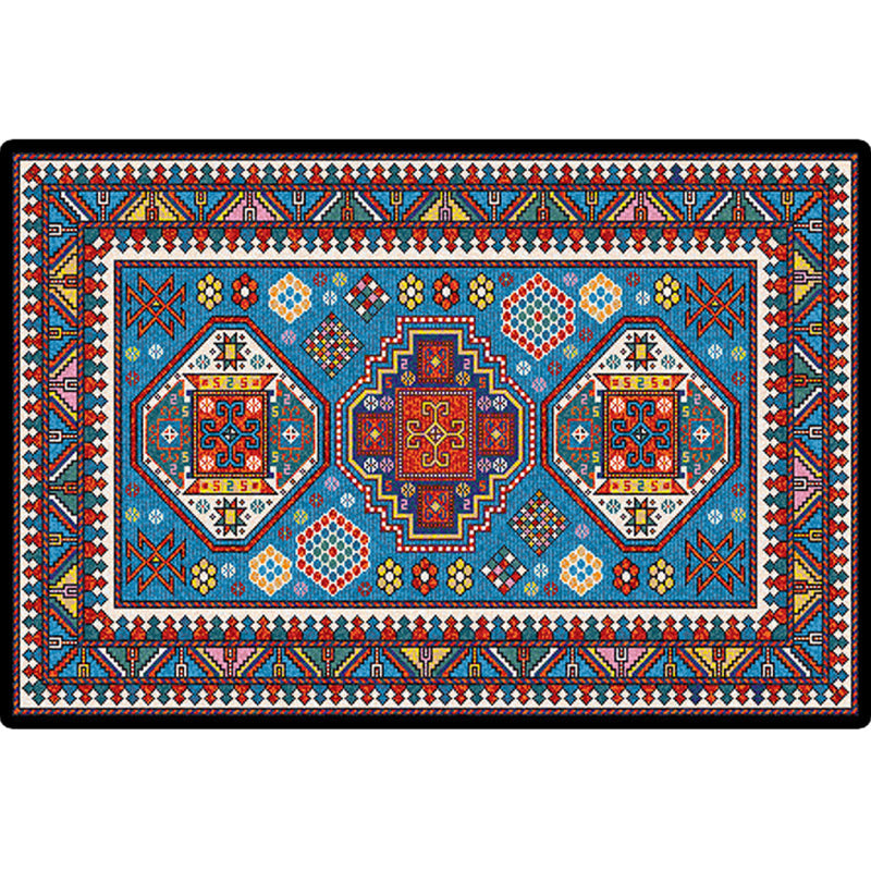 BowLift | Turkish Meeting Room Carpet Multicolor Symmetrical Tribal Pattern Carpet Polypropylene Non-Slip Stain Resistant Washable Carpet