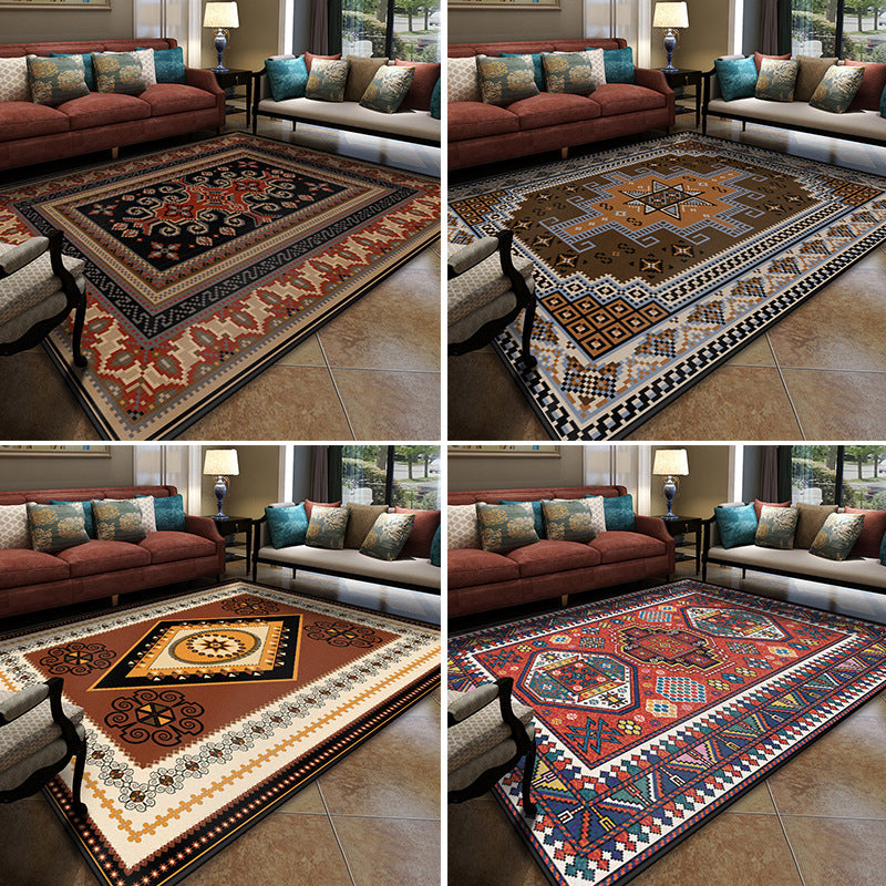 BowLift | Turkish symmetrical geometric pattern rug Multicolored polypropylene rug Pet-friendly Non-slip Stain-resistant rug for hallway