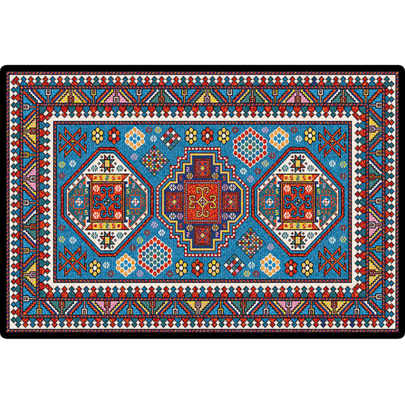 BowLift | Turkish symmetrical geometric pattern rug Multicolored polypropylene rug Pet-friendly Non-slip Stain-resistant rug for hallway