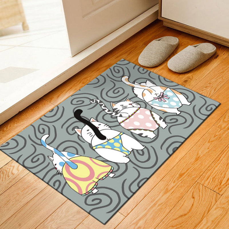 BowLift | Unusual geometric patterned rug Multicolored Moroccan style rug Polyester Anti-slip floor Machine washable Stain resistant rug for home