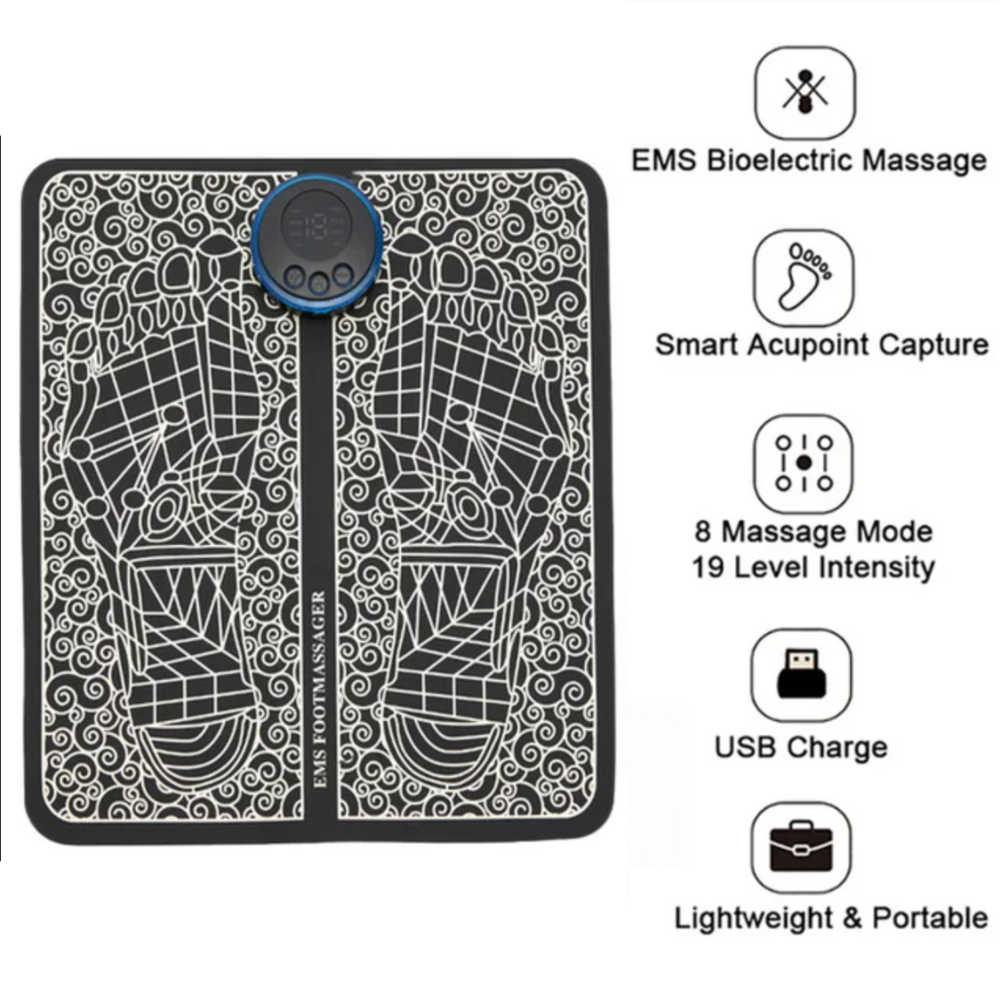 BowLift | EMS Foot Massage Pad with Adjustable Intensity for Pain Relief and Relaxation at Home