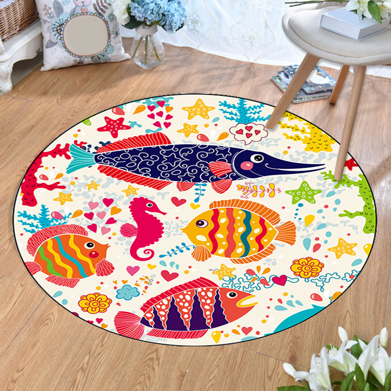 BowLift | Aesthetics Animal Pattern Carpet Multifunctional Colorful Cartoon Carpet Polyester Machine Washable Non-Slip Back Pet-Friendly Carpet for Children's Room