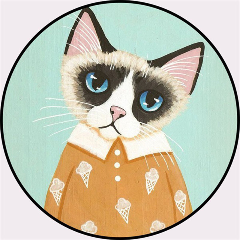 BowLift | Creative Colorful Cartoon Rug Synthetic Animal Portrait Man Pattern Rug Non-Slip Washable Pet Friendly Rug for Room