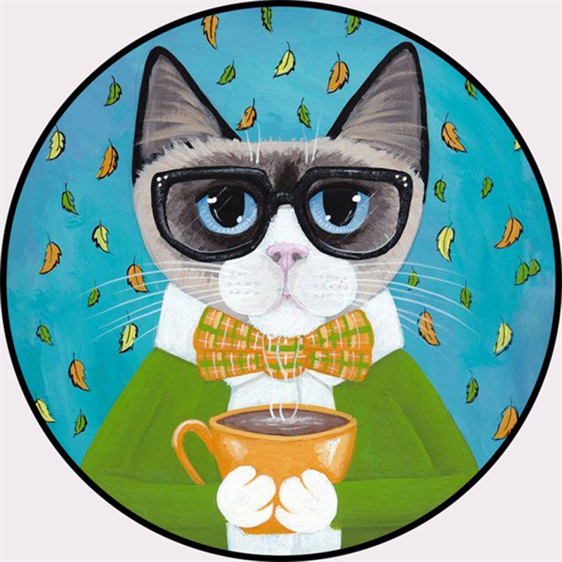 BowLift | Creative Colorful Cartoon Rug Synthetic Animal Portrait Man Pattern Rug Non-Slip Washable Pet Friendly Rug for Room