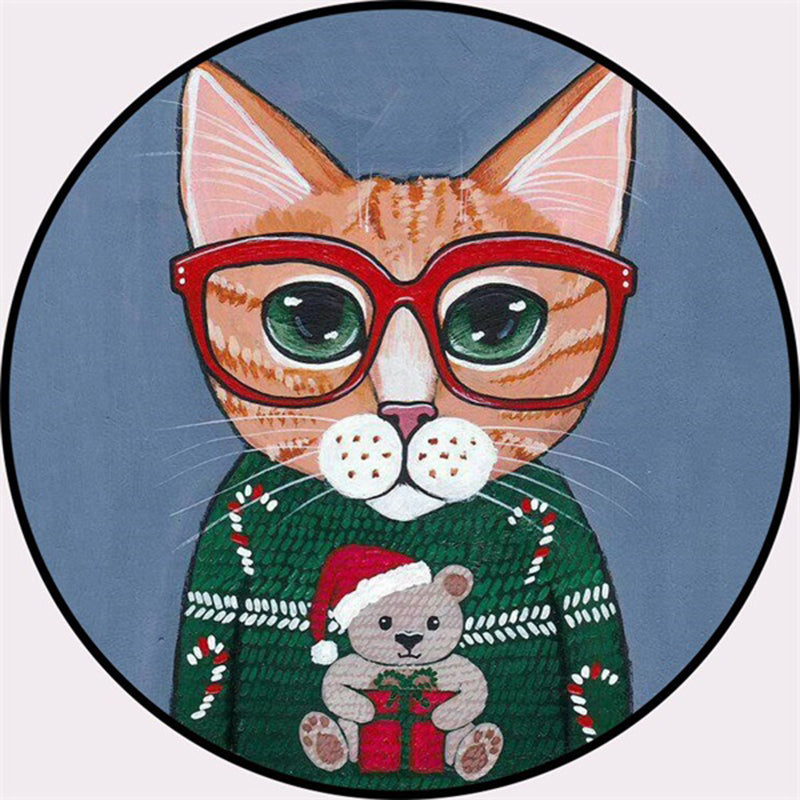 BowLift | Creative Colorful Cartoon Rug Synthetic Animal Portrait Man Pattern Rug Non-Slip Washable Pet Friendly Rug for Room