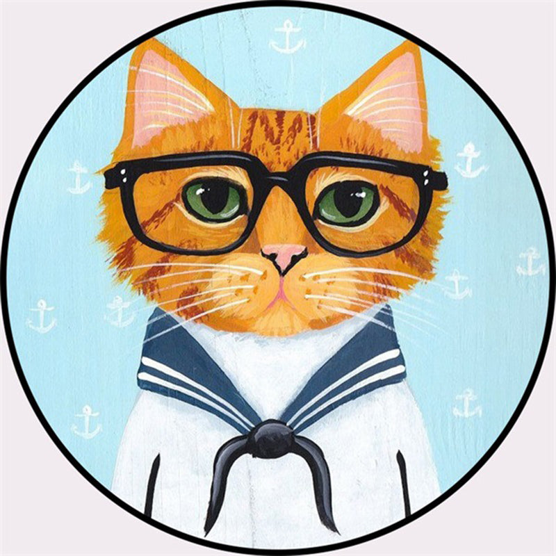 BowLift | Creative Colorful Cartoon Rug Synthetic Animal Portrait Man Pattern Rug Non-Slip Washable Pet Friendly Rug for Room