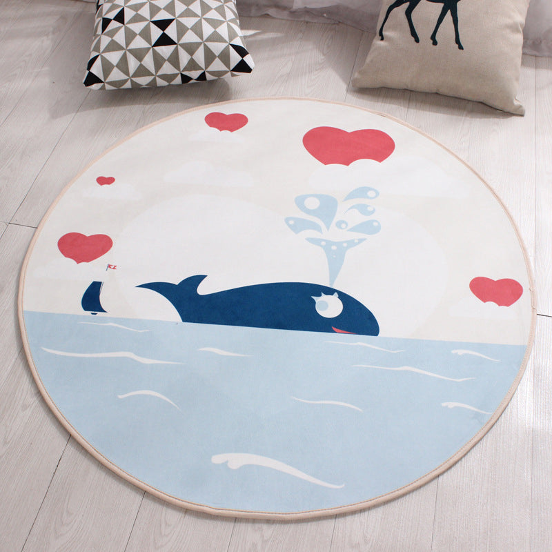 BowLift | Children's furniture Animal rug Multicolored polypropylene fabric Washable pet-friendly non-slip rug for children's room