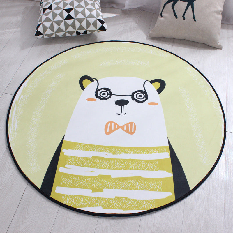 BowLift | Children's furniture Animal rug Multicolored polypropylene fabric Washable pet-friendly non-slip rug for children's room