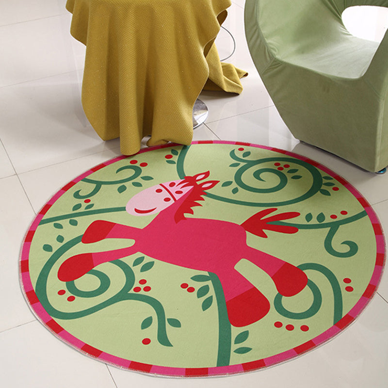 BowLift | Cartoon Baby Boys Room Rug Multicolored Patterned Rug Polyester Non-slip Pet-friendly Washable Rug