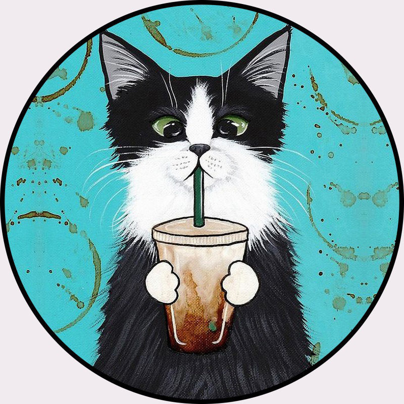 BowLift | Cool Multicolored Men's Cat Rug Polyester Cartoon Rug Pet-Friendly Non-Slip Washable Rug for the Bedroom