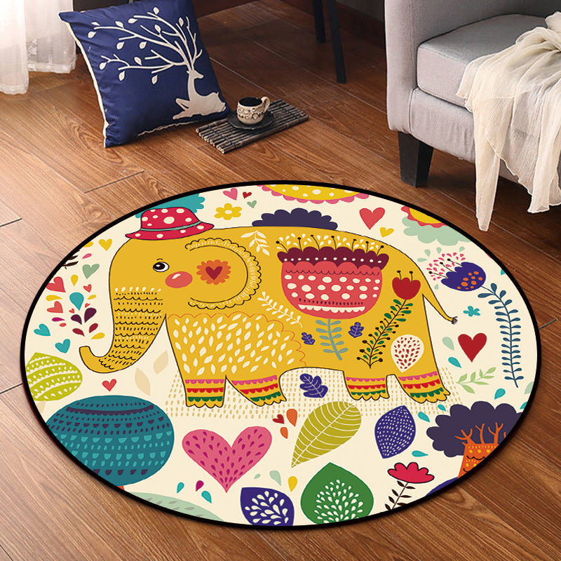BowLift | Bright Multicolor Animal Carpet Synthetic Cartoon Rug Pet-Friendly Non-Slip Back Washable Rug for Children's Room