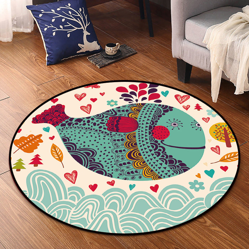 BowLift | Bright Multicolor Animal Carpet Synthetic Cartoon Rug Pet-Friendly Non-Slip Back Washable Rug for Children's Room