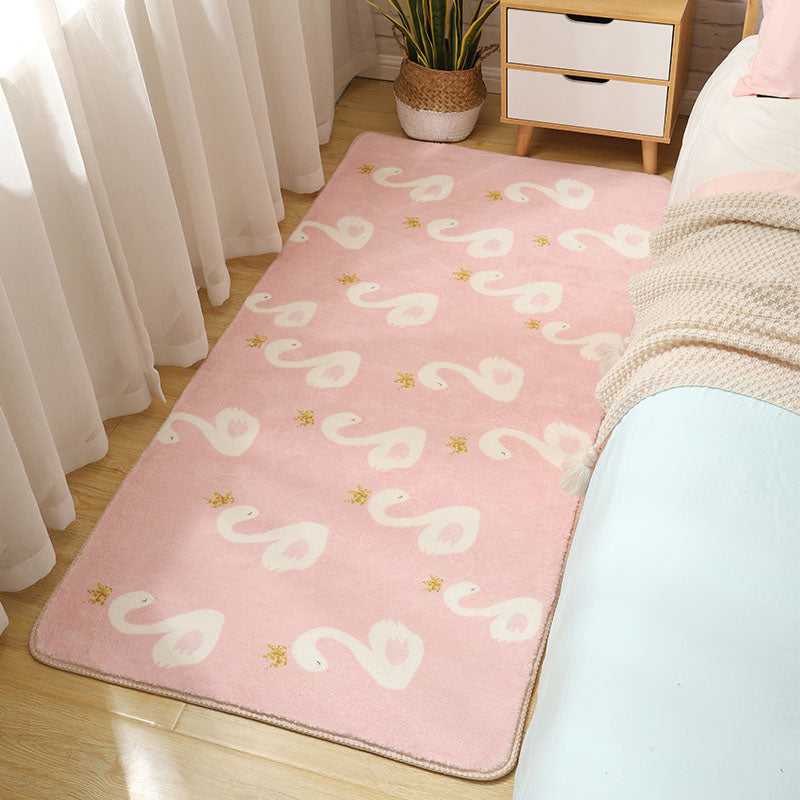 BowLift | Stylish Multi-Colored Kids Rug Cotton Pattern Rug Machine Washable Pet Friendly Non-Slip Back Rug for Girls Bedroom