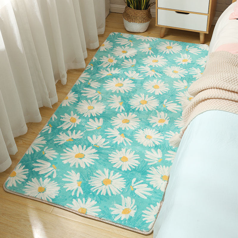 BowLift | Stylish Multi-Colored Kids Rug Cotton Pattern Rug Machine Washable Pet Friendly Non-Slip Back Rug for Girls Bedroom