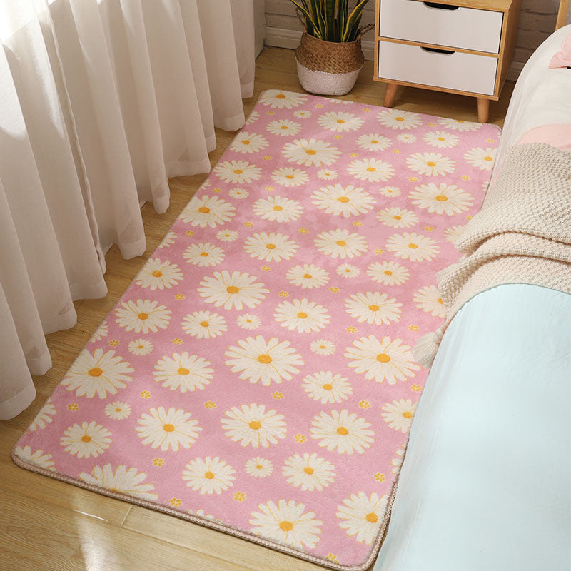 BowLift | Stylish Multi-Colored Kids Rug Cotton Pattern Rug Machine Washable Pet Friendly Non-Slip Back Rug for Girls Bedroom