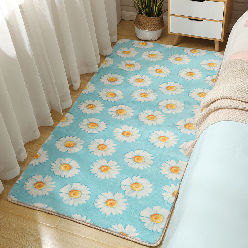BowLift | Stylish Multi-Colored Kids Rug Cotton Pattern Rug Machine Washable Pet Friendly Non-Slip Back Rug for Girls Bedroom
