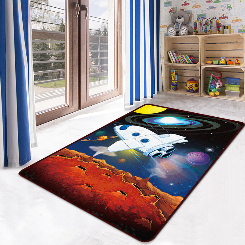 BowLift | Multicolor Kids' Playroom Carpet Cartoon Digital Print Carpet Polyester Non-Slip Pet Friendly Stain Resistant Carpet