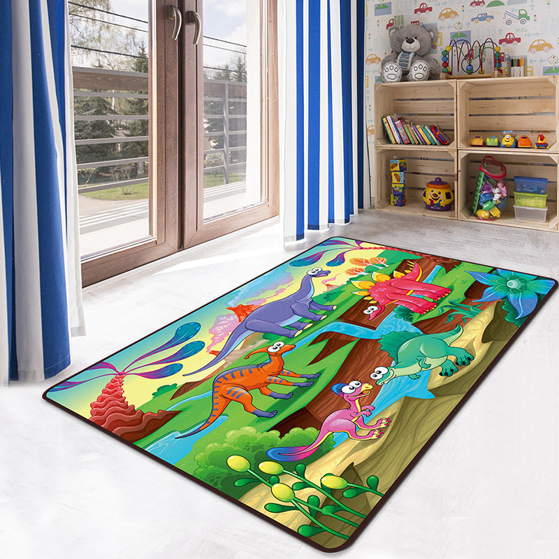 BowLift | Multicolor Kids' Playroom Carpet Cartoon Digital Print Carpet Polyester Non-Slip Pet Friendly Stain Resistant Carpet