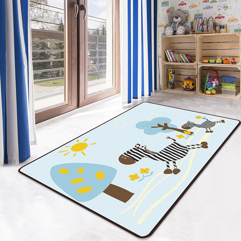BowLift | Multicolor Kids' Playroom Carpet Cartoon Digital Print Carpet Polyester Non-Slip Pet Friendly Stain Resistant Carpet