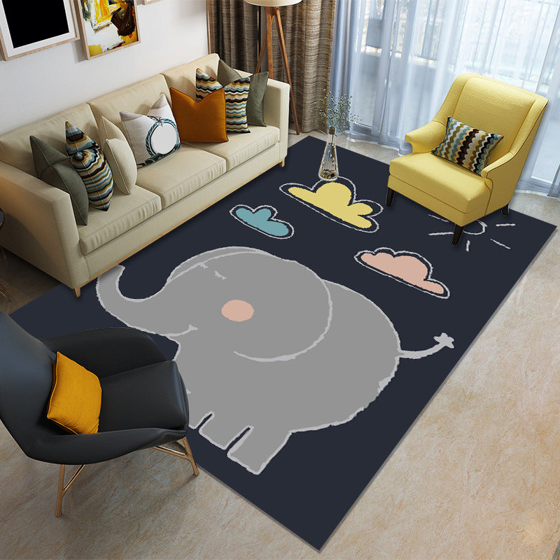 BowLift | Childhood Multi-Color Cartoon Carpet Polypropylene Animal Carpet Non-Slip Edged Washable Carpet for the Baby Room