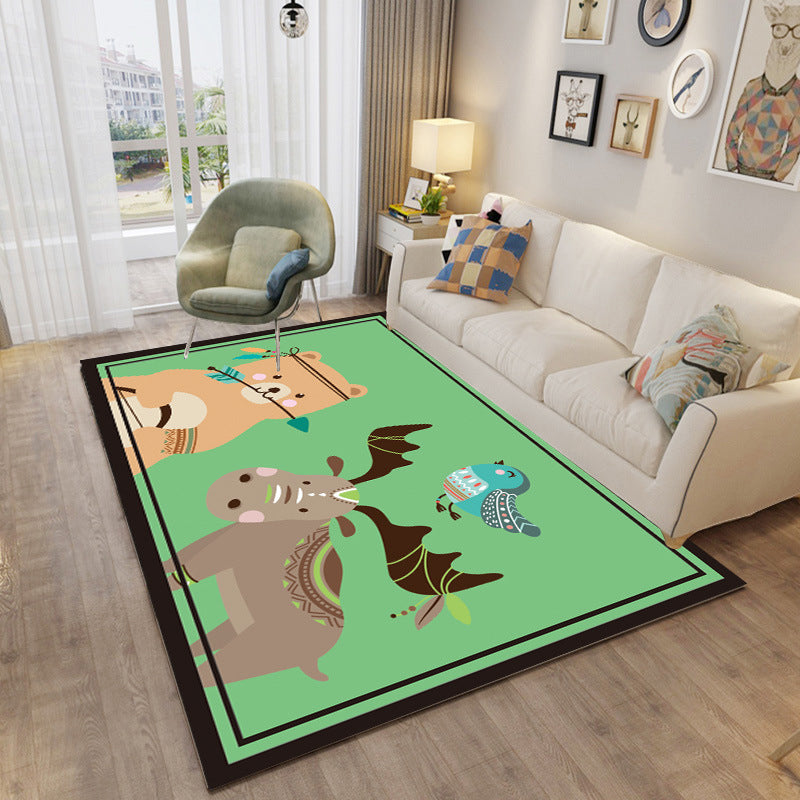 BowLift | Childhood Multi-Color Cartoon Carpet Polypropylene Animal Carpet Non-Slip Edged Washable Carpet for the Baby Room