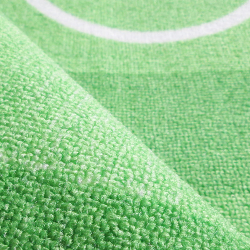 BowLift | Green Football Field Pattern Carpet Polyester Kids Carpet Stain Resistant Non-Slip Pet Friendly Carpet for Boys Room
