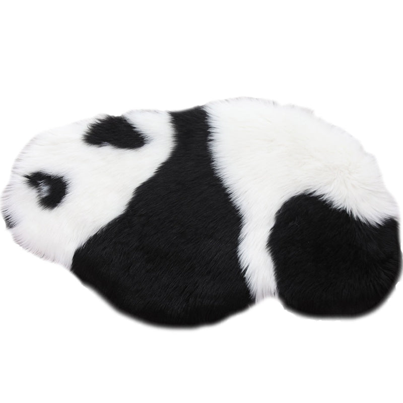 BowLift | Cute Panda Print Rug Black and White Kids Rug Polyester Stain Resistant Machine Washable Non-Slip Backing Carpet for Bedroom