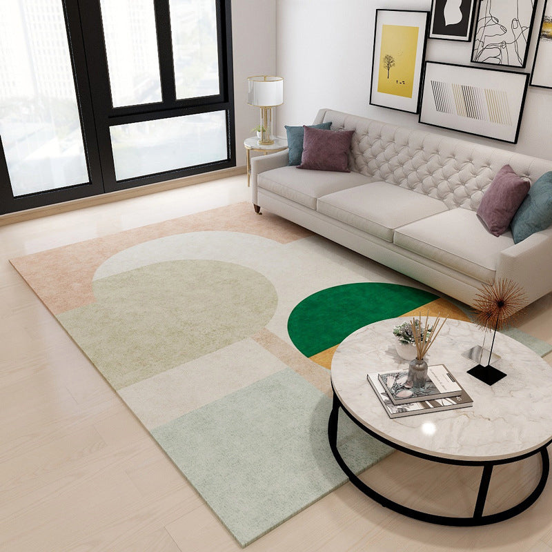 BowLift | Chic Geometric Colorblock Rug Multicolored Nordic Rug Polypropylene Non-slip Washable Pet-friendly Rug for Room