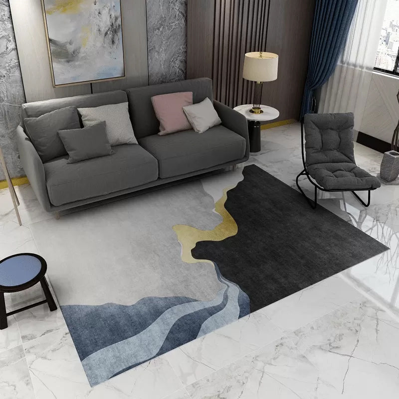 BowLift | Contemporary Abstract Pattern Carpet Multicolor Polypropylene Carpet Non-Slip Pet Friendly Stain Resistant Carpet for Large Room