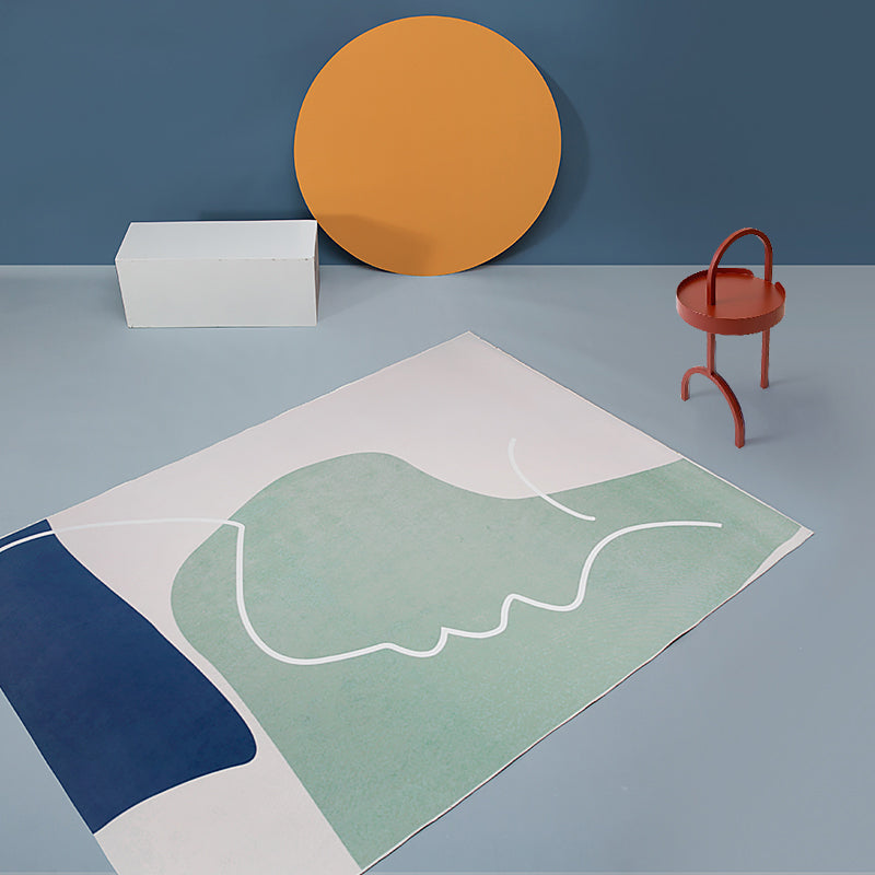 BowLift | Chic Nordic Indoor Carpet Multicolor Curved Lines Art Geometric Carpet Stain Resistant Non-Slip Machine Washable Carpet for Home