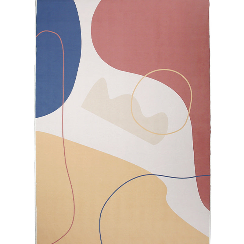 BowLift | Chic Nordic Indoor Carpet Multicolor Curved Lines Art Geometric Carpet Stain Resistant Non-Slip Machine Washable Carpet for Home