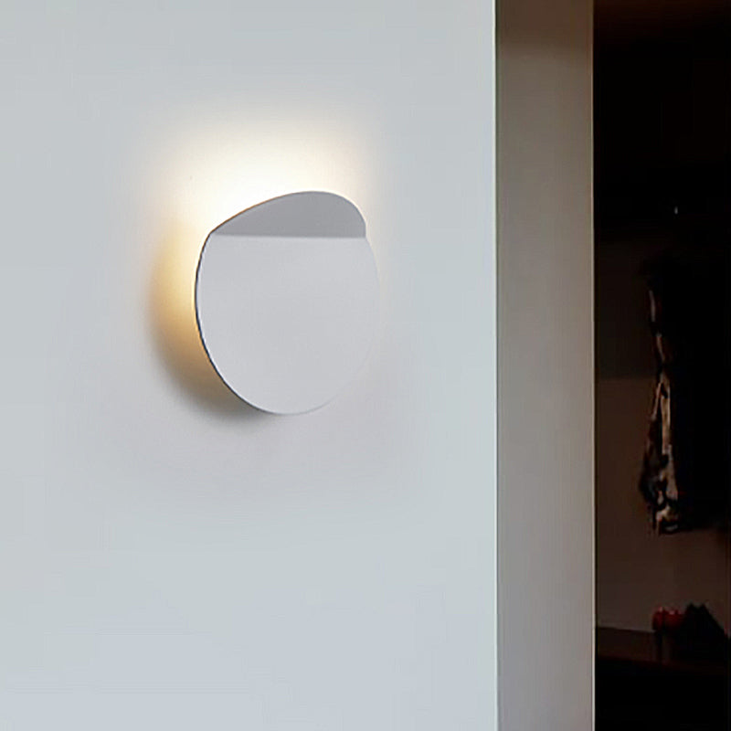 BowLift | Contemporary round metal wall light black/gray/white LED wall-mounted light for hallway