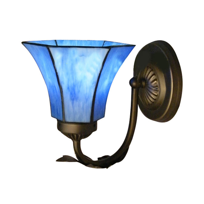 BowLift | Blue Glass Bell Wall Lamp with Goose Head 1 Light Vintage Indoor Wall Lighting