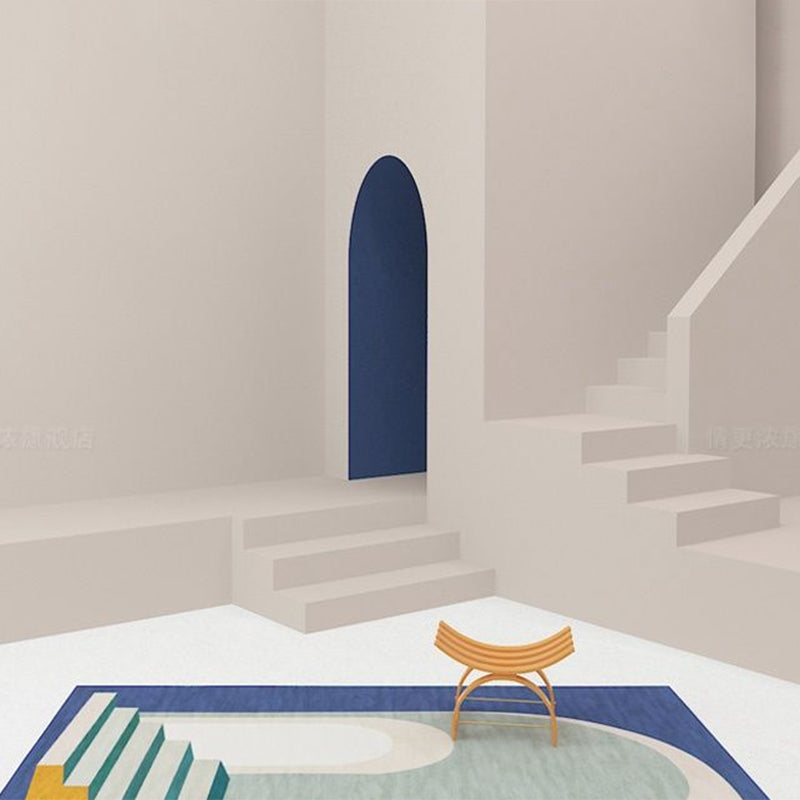 BowLift | Classic Nordic Area Rug Multi Colored Arched Door Stairs Rug Stain Resistant Non-Slip Pet Friendly Carpet for Room