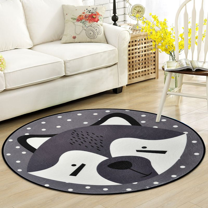 BowLift | Creative Cartoon Area Rug Multi Colors Animals with Dotted Background Carpet Washable Pet Friendly Non-Slip Rug for Children's Room
