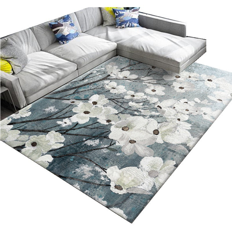 BowLift | Chic Oriental Rug Polyester Flower Botanical Rug Non-slip Machine Washable Pet-friendly Carpet for Living Room