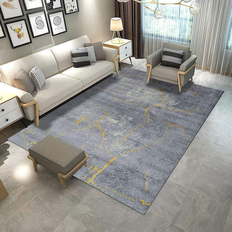 BowLift | Aesthetics Abstract Area Rug Multicolored Industrial Carpet Synthetic Non-slip Stain Resistant Machine Washable Rug for the Living Room