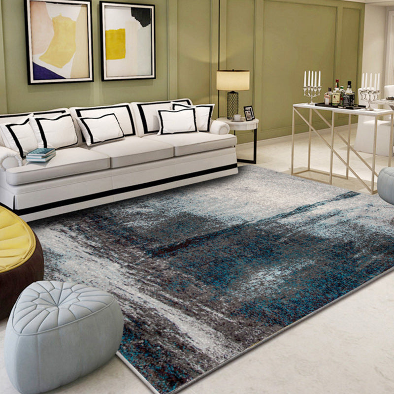 BowLift | Classic Multicolor Industrial Carpet Polyester Abstract Painting Carpet Non-Slip Back Machine Washable Stain Resistant Carpet for Lounge