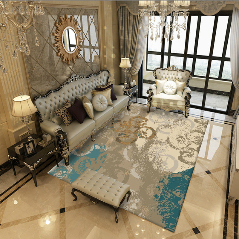 BowLift | Classic Industrial Design Rug Multicolored Postmodernism Rug Stain Resistant Pet Friendly Non-Slip Rug for Room