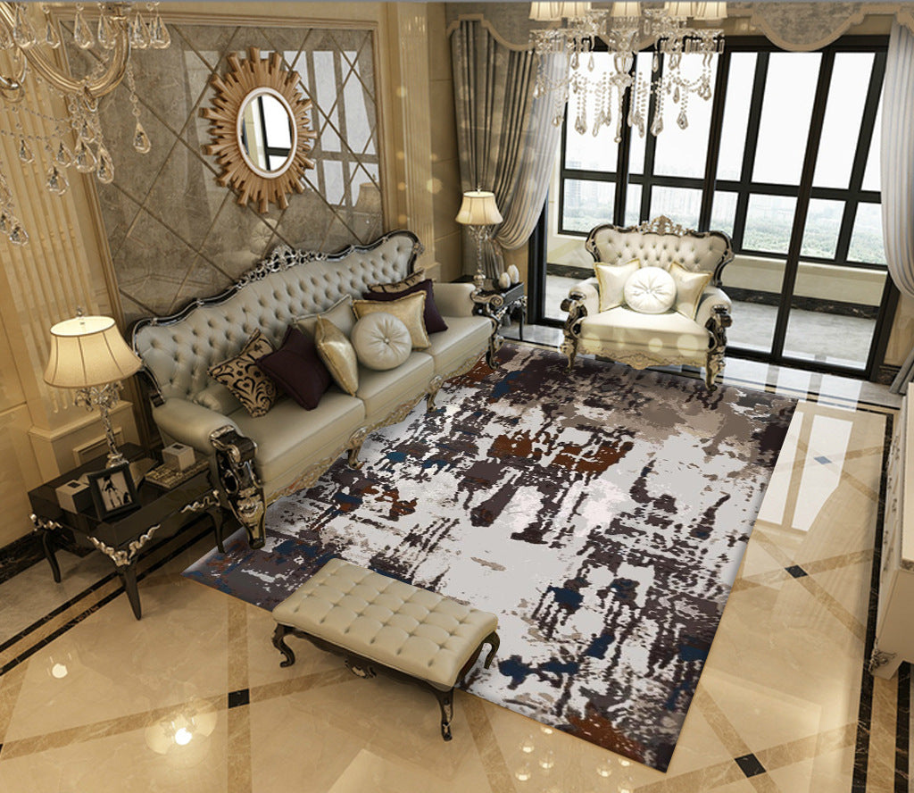 BowLift | Classic Industrial Design Rug Multicolored Postmodernism Rug Stain Resistant Pet Friendly Non-Slip Rug for Room