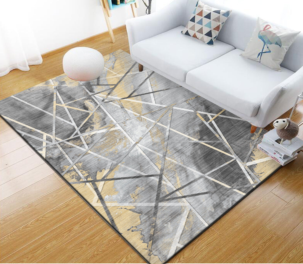 BowLift | Stylish Multi Colored Industrial Carpet Polyester Geometric Carpet Pet Friendly Non-Slip Back Stain Resistant Carpet for Home Decor